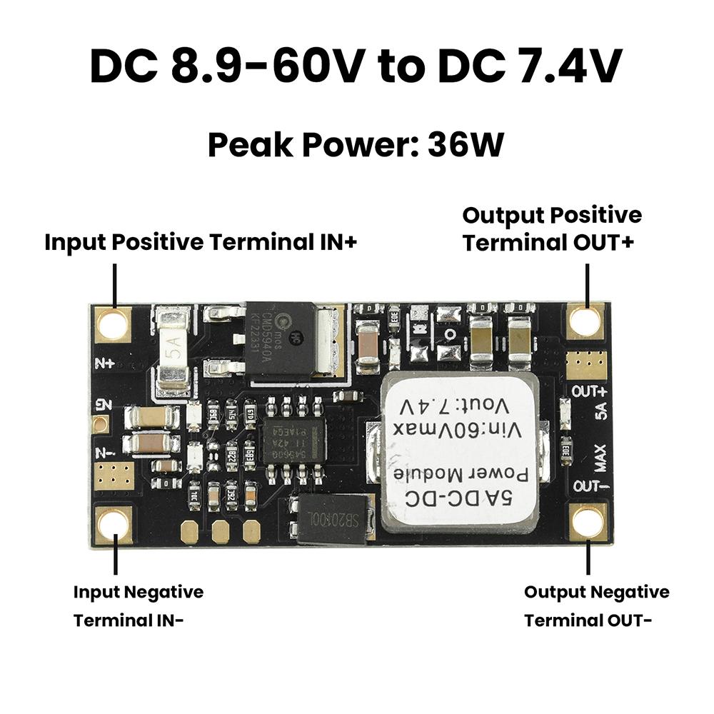 DC-DC Buck Converter Voltage Step Down Module DC 7.5V-60V to 6V/7.4V/8.4V 5A Stabilized DC Power Supply Module
DC-DC Buck Converter Voltage Step Down Module DC 7.5V-60V to 6V/7.4V/8.4V 5A Stabilized DC Power Supply Module