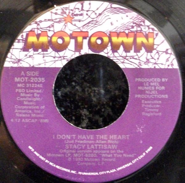 7inch Record STACY LATTISAW - I Don t Have The Heart MOT2035 Motown 1990 US Soul/Funk Used
7inch Record STACY LATTISAW - I Don t Have The Heart MOT2035 Motown 1990 US Soul/Funk Used