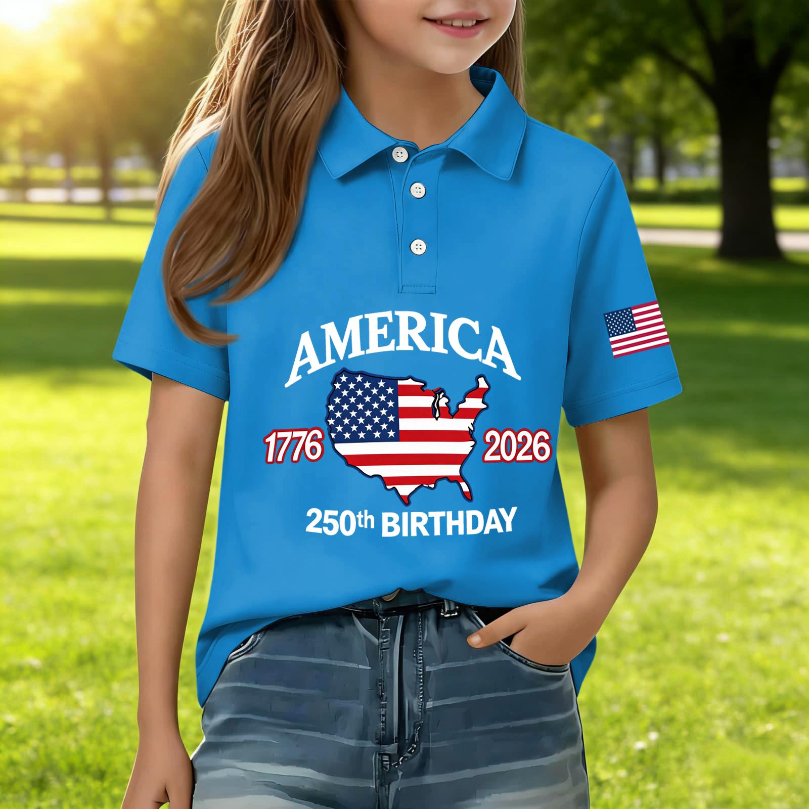 Kids Polo Shirt Short Sleeve Casual Top Independence Day Print T-Shirt Boys Girls Summer Tee Shirt 140
Kids Polo Shirt Short Sleeve Casual Top Independence Day Print T-Shirt Boys Girls Summer Tee Shirt 140