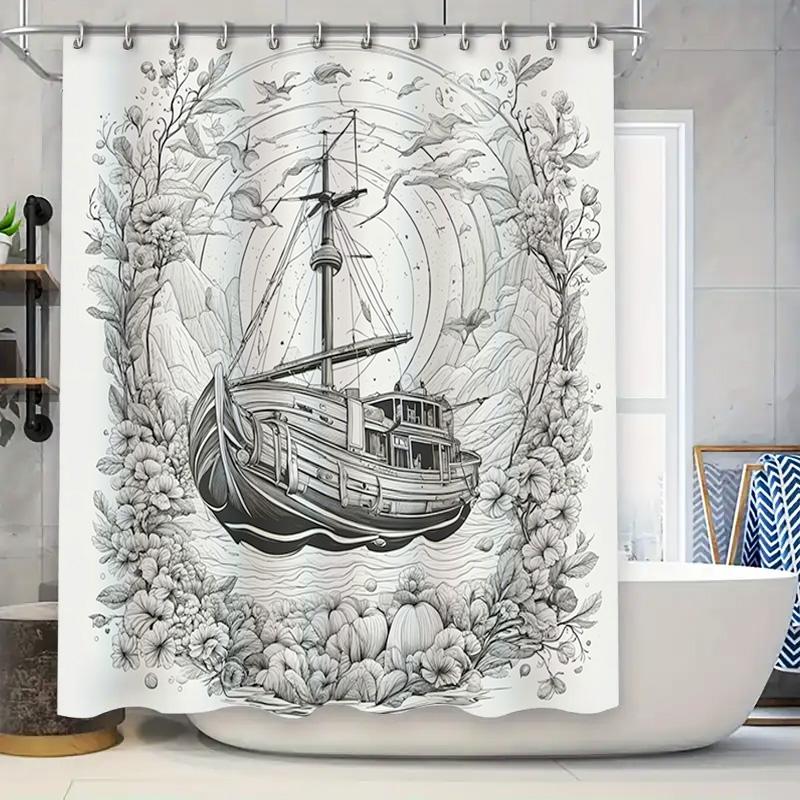 Black And White Botanicals Shower Curtainfloral Boat Decor For Bathroom Renovations 240 X 180 Cm Home Decoration Waterproof Line W60H190(CM)-1 Pcs
Black And White Botanicals Shower Curtainfloral Boat Decor For Bathroom Renovations 240 X 180 Cm Home Decoration Waterproof Line W60H190(CM)-1 Pcs