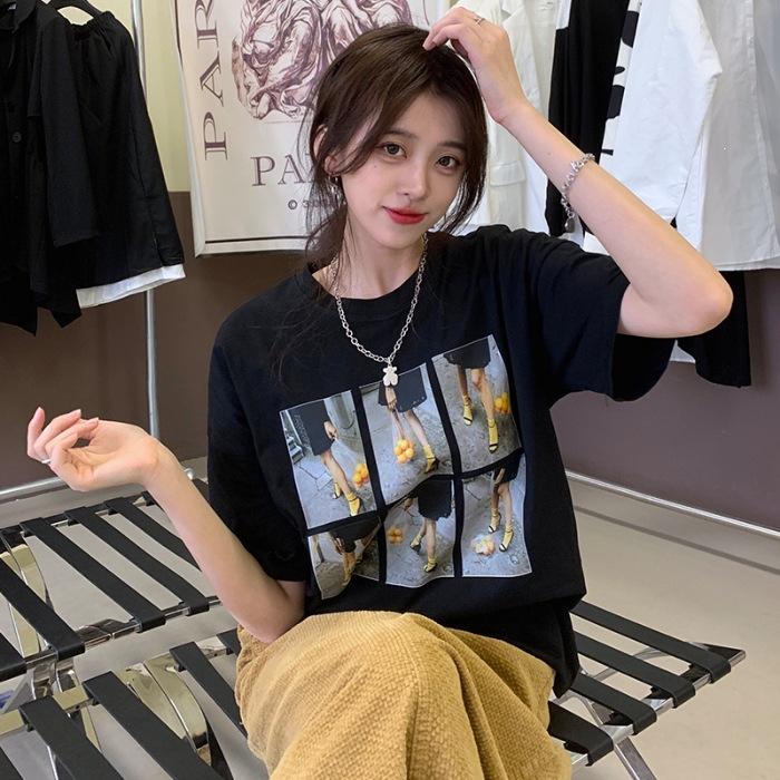 Pure cotton American retro character print black short-sleeved t-shirt women s spring new loose trend 3XL
Pure cotton American retro character print black short-sleeved t-shirt women s spring new loose trend 3XL
