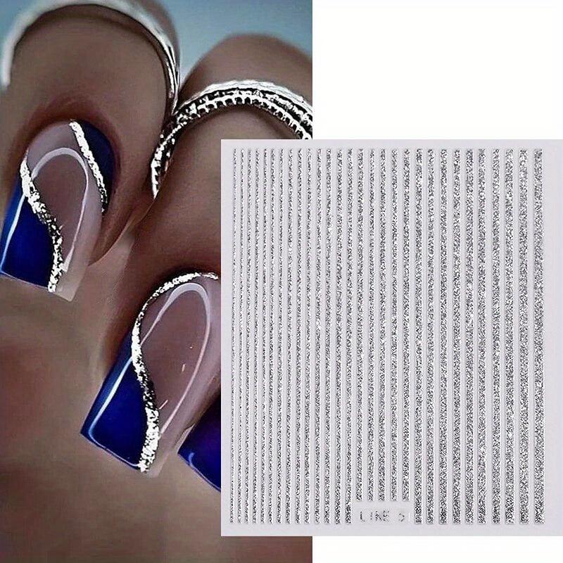 Lines Nail Stickers Holographic Silvery Rose Golden Metal Stripe Letters Decals Curve Gel Nails Art Sliders Manicure Decor
Lines Nail Stickers Holographic Silvery Rose Golden Metal Stripe Letters Decals Curve Gel Nails Art Sliders Manicure Decor