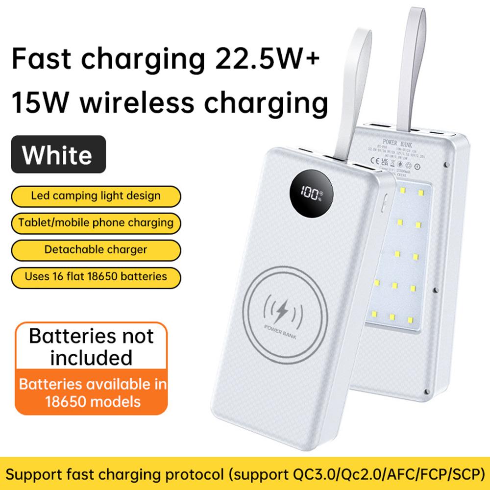 Detachable DIY 16*18650 Shell Mobile Power Bank Kit QC3.0/0C2.0/AFC/FCP/SCP 22.5W+15W Fast Charging With LED Light
Detachable DIY 16*18650 Shell Mobile Power Bank Kit QC3.0/0C2.0/AFC/FCP/SCP 22.5W+15W Fast Charging With LED Light