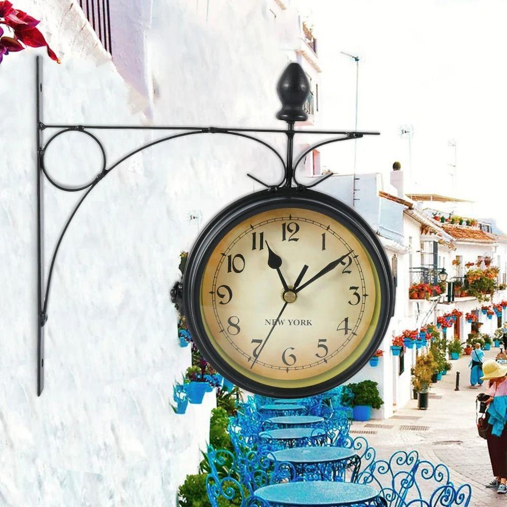 2 AA Battery Operated Double-Sided Wall Clock Silent Antique Wall Clock Station Clock Office
2 AA Battery Operated Double-Sided Wall Clock Silent Antique Wall Clock Station Clock Office
