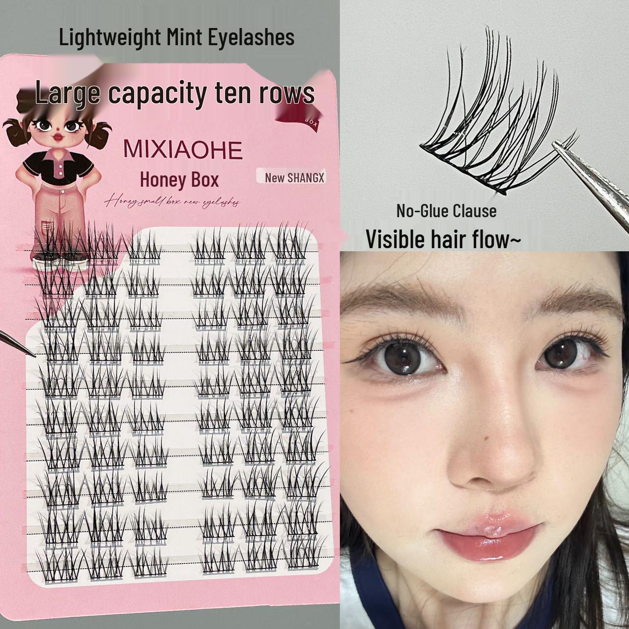 Honey Box Light Mint Super Fine False Eyelashes - No Makeup, Mother s Own, Beginner Fairy Segment Eyelashes
Honey Box Light Mint Super Fine False Eyelashes - No Makeup, Mother s Own, Beginner Fairy Segment Eyelashes