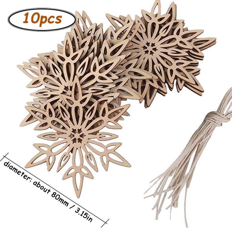 10pcs/pack Unfinished Wooden Snowflake Ornaments Snowflakes Hanging Cutouts Blank Wood Slices with Cord Craft for Xmas Tree
10pcs/pack Unfinished Wooden Snowflake Ornaments Snowflakes Hanging Cutouts Blank Wood Slices with Cord Craft for Xmas Tree