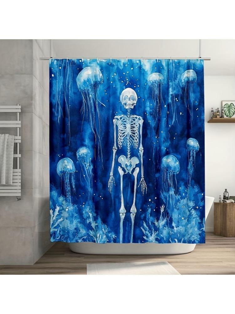 1PC Skeleton Underwater Shower Curtain, Durable Polyester, Easy Clean, for Bathroom & Window Decor W90xH180cm
1PC Skeleton Underwater Shower Curtain, Durable Polyester, Easy Clean, for Bathroom & Window Decor W90xH180cm