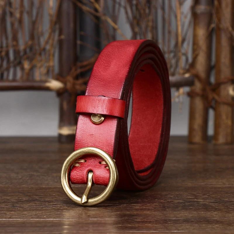 2.5CM Genuine Leather Belts for Women Luxury Copper Round Buckle Cowskin Female Belt Simple Waist Belt for Jeans Candy Color 110cm червоний
2.5CM Genuine Leather Belts for Women Luxury Copper Round Buckle Cowskin Female Belt Simple Waist Belt for Jeans Candy Color 110cm червоний
