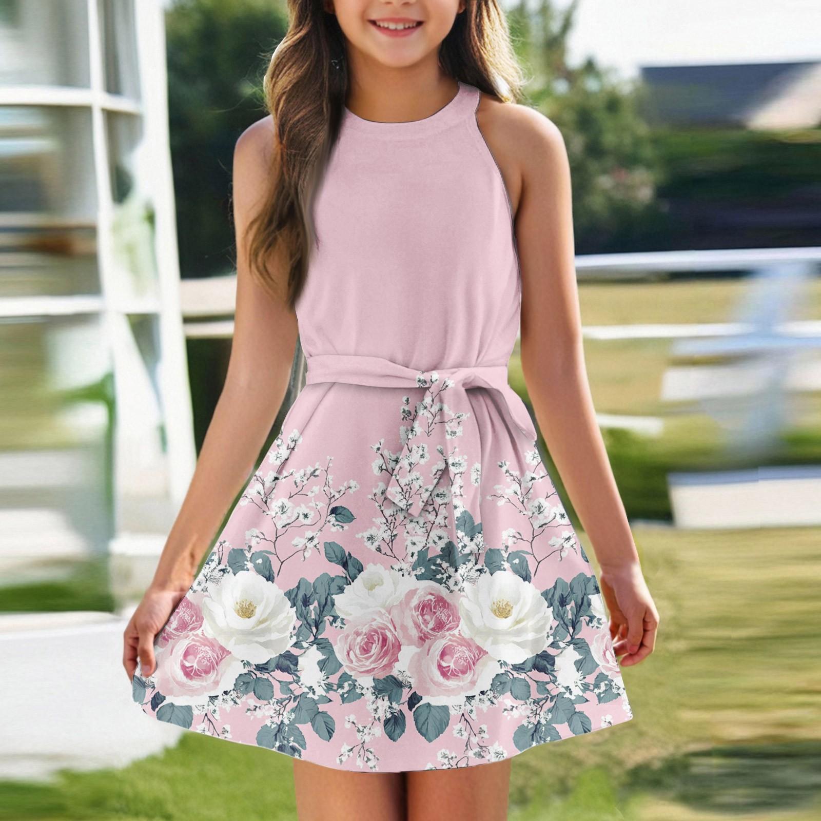 Girl Summer Dress Sleeveless Strappy Dress Color & Print Sleeveless Dress Casual Dress 110 рожевий
Girl Summer Dress Sleeveless Strappy Dress Color & Print Sleeveless Dress Casual Dress 110 рожевий