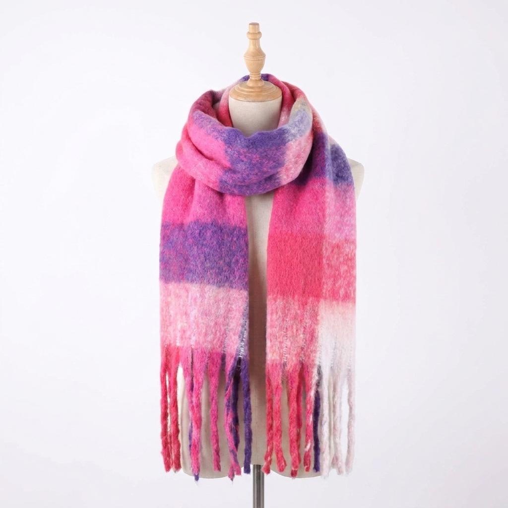 Colorful Plaid Scarf for Women in Spring and Autumn Thickened and Warm Versatile and Fashionable Scarf Made of Mohair
Colorful Plaid Scarf for Women in Spring and Autumn Thickened and Warm Versatile and Fashionable Scarf Made of Mohair