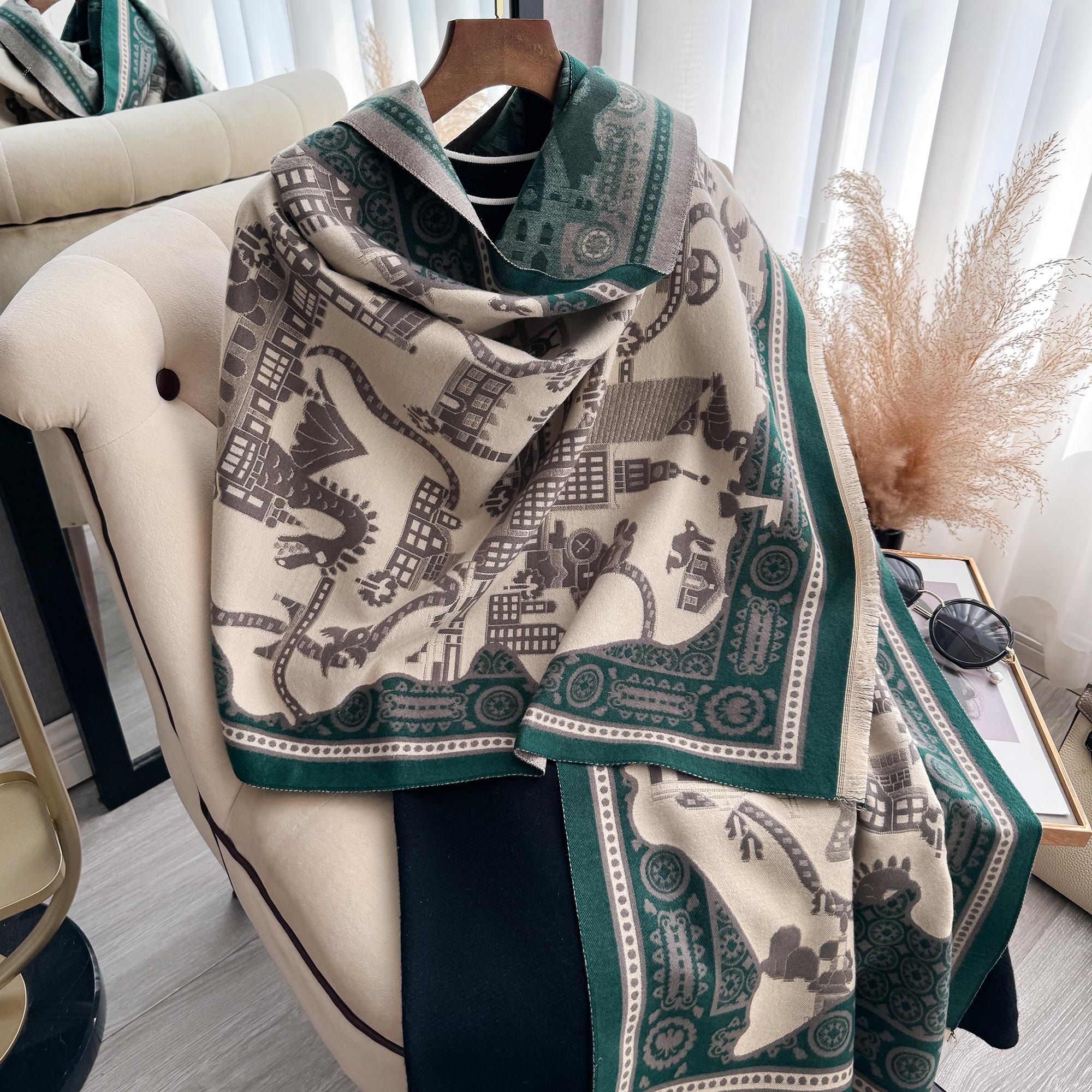 New Arabia Double Sided Tassel Scarf Mature Imitation Cashmere Warm Shawl Autumn Winter Office Coldproof Windproof Wrapped Scarf зелений
New Arabia Double Sided Tassel Scarf Mature Imitation Cashmere Warm Shawl Autumn Winter Office Coldproof Windproof Wrapped Scarf зелений