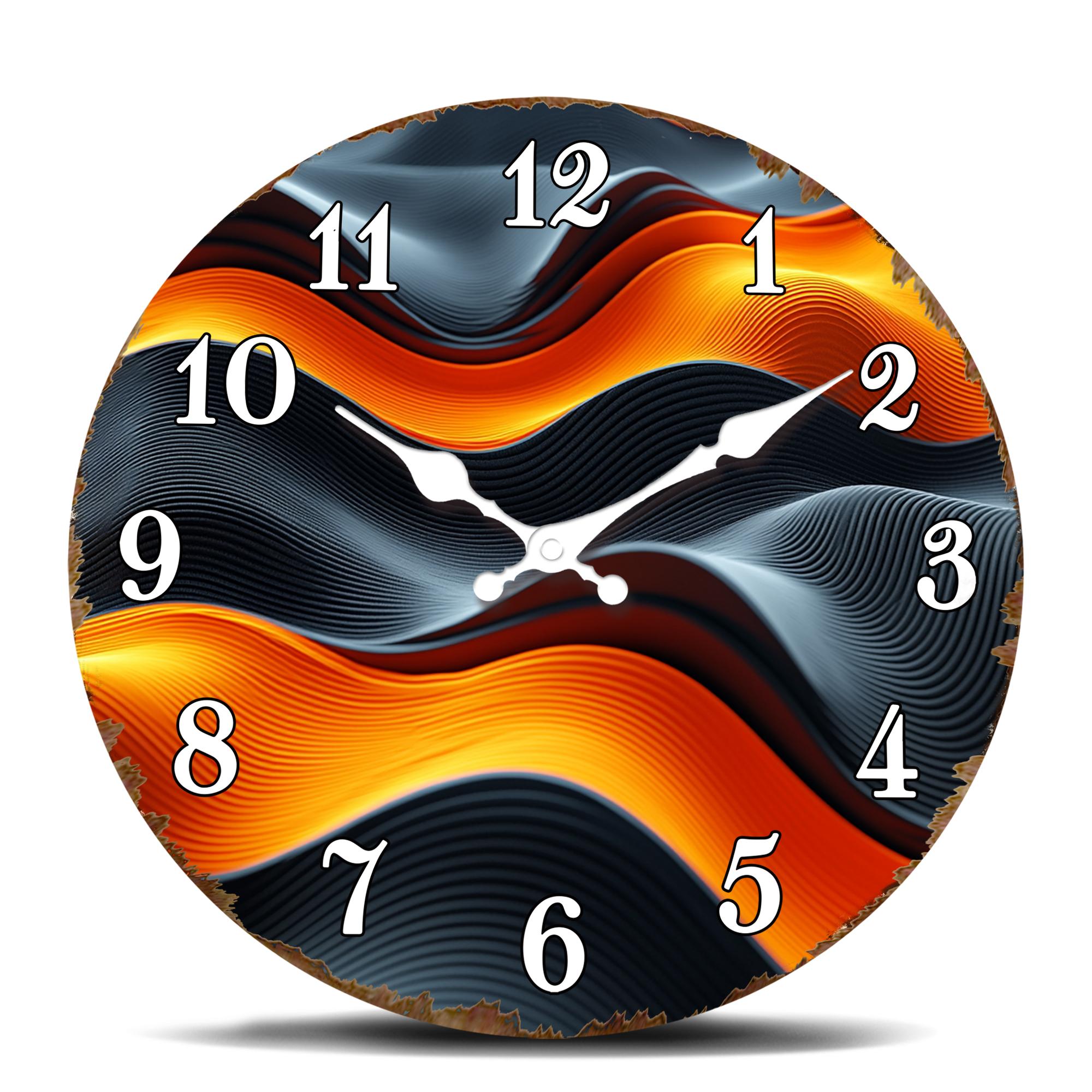 Abstract Wave Pattern Wall Clock, Modern Ripple Design Decorative Clock, Sleek Black and Orange Wave Wall Watch for Office or Ho 10 inch
Abstract Wave Pattern Wall Clock, Modern Ripple Design Decorative Clock, Sleek Black and Orange Wave Wall Watch for Office or Ho 10 inch