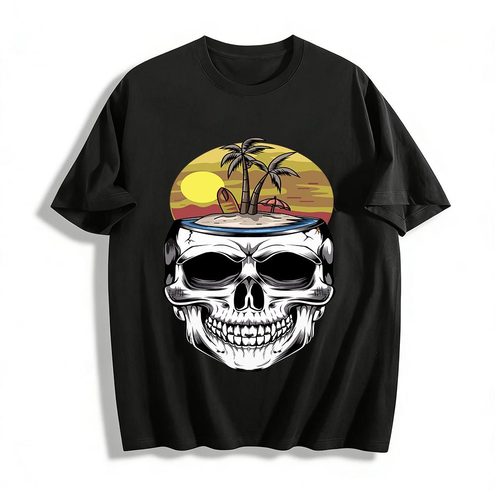Vintage Skull Island Vacation Print Casual Short Sleeve Pure cotton T-shirt 6XL
Vintage Skull Island Vacation Print Casual Short Sleeve Pure cotton T-shirt 6XL