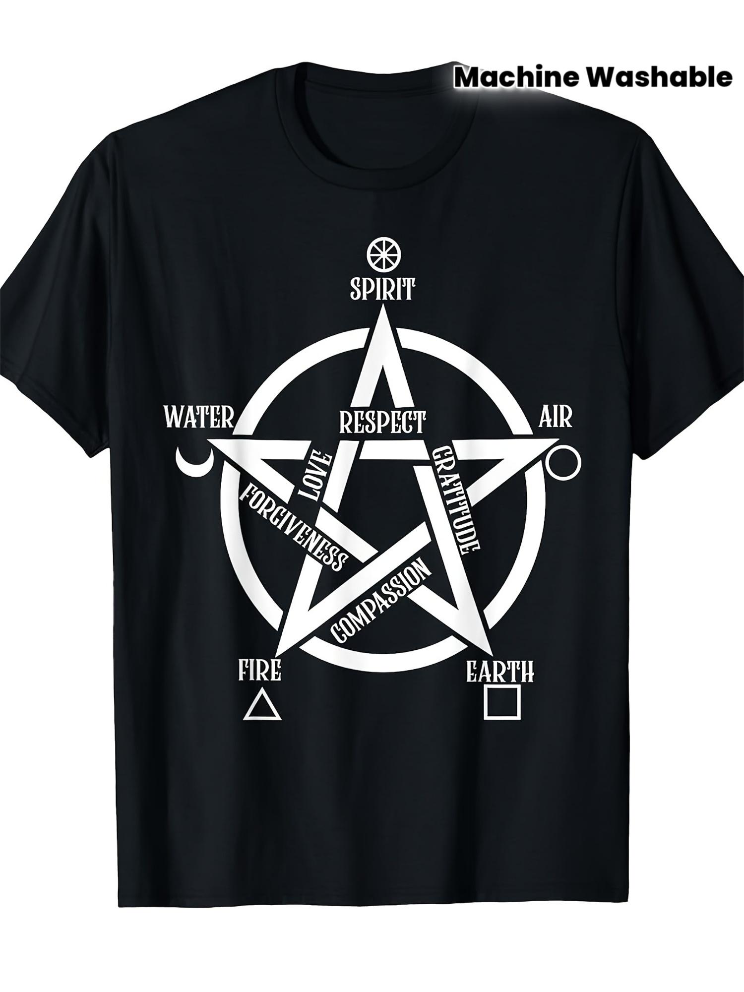 Pentagram Witch T-Shirt- Retro Street Style Unisex Cotton Short Sleeve, Mysterious Symbol Pattern, All-Season Comfort, Machine Washable Printed Design 5XL різнокольоровий
Pentagram Witch T-Shirt- Retro Street Style Unisex Cotton Short Sleeve, Mysterious Symbol Pattern, All-Season Comfort, Machine Washable Printed Design 5XL різнокольоровий
