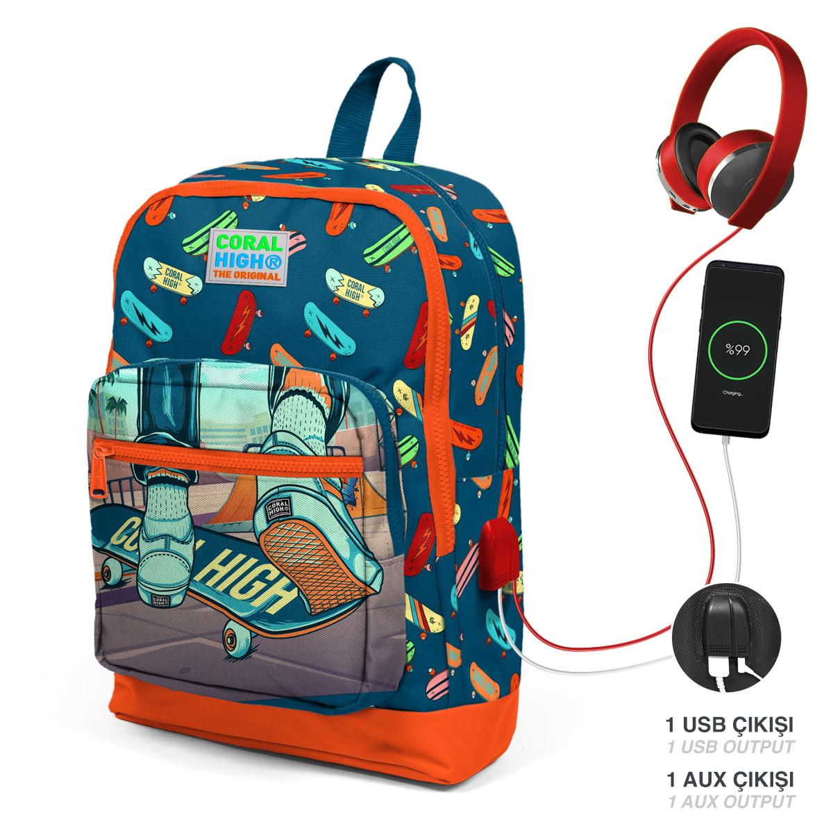 Школьный рюкзак Coral High Kids Indigo Neon Orange с рисунком для скейтборда и четырьмя отделениями USB 23823
Школьный рюкзак Coral High Kids Indigo Neon Orange с рисунком для скейтборда и четырьмя отделениями USB 23823