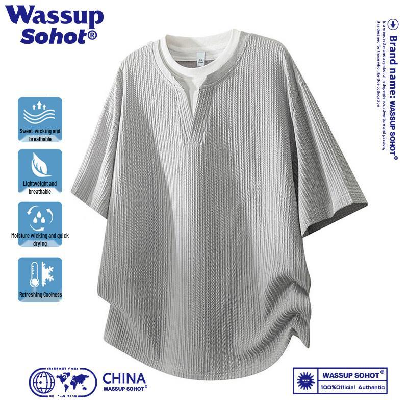 Wassup Sohot Men s Fake Two-Piece V-Neck Short Sleeve T-Shirt 5XL
Wassup Sohot Men s Fake Two-Piece V-Neck Short Sleeve T-Shirt 5XL