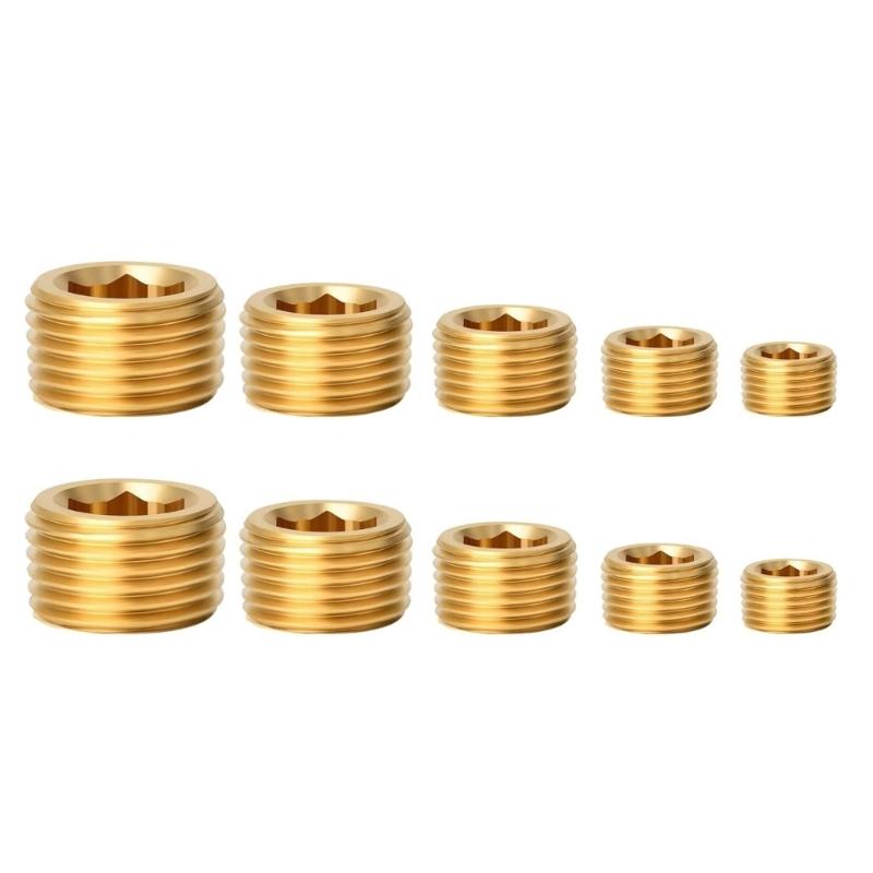 Pack of 10/25 Sturdy Brass Internal Hexgonal Pipe Plugs Assortment Set Male Thread Designs Portable for Water Oil Gas
Pack of 10/25 Sturdy Brass Internal Hexgonal Pipe Plugs Assortment Set Male Thread Designs Portable for Water Oil Gas
