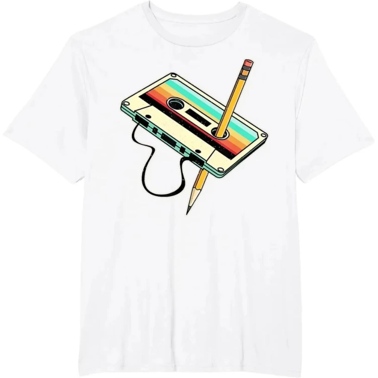 80s Men s Cassette Tape Tube T-shirt Retro Music Shirt Retro Clothing 1980 S чёрный
80s Men s Cassette Tape Tube T-shirt Retro Music Shirt Retro Clothing 1980 S чёрный