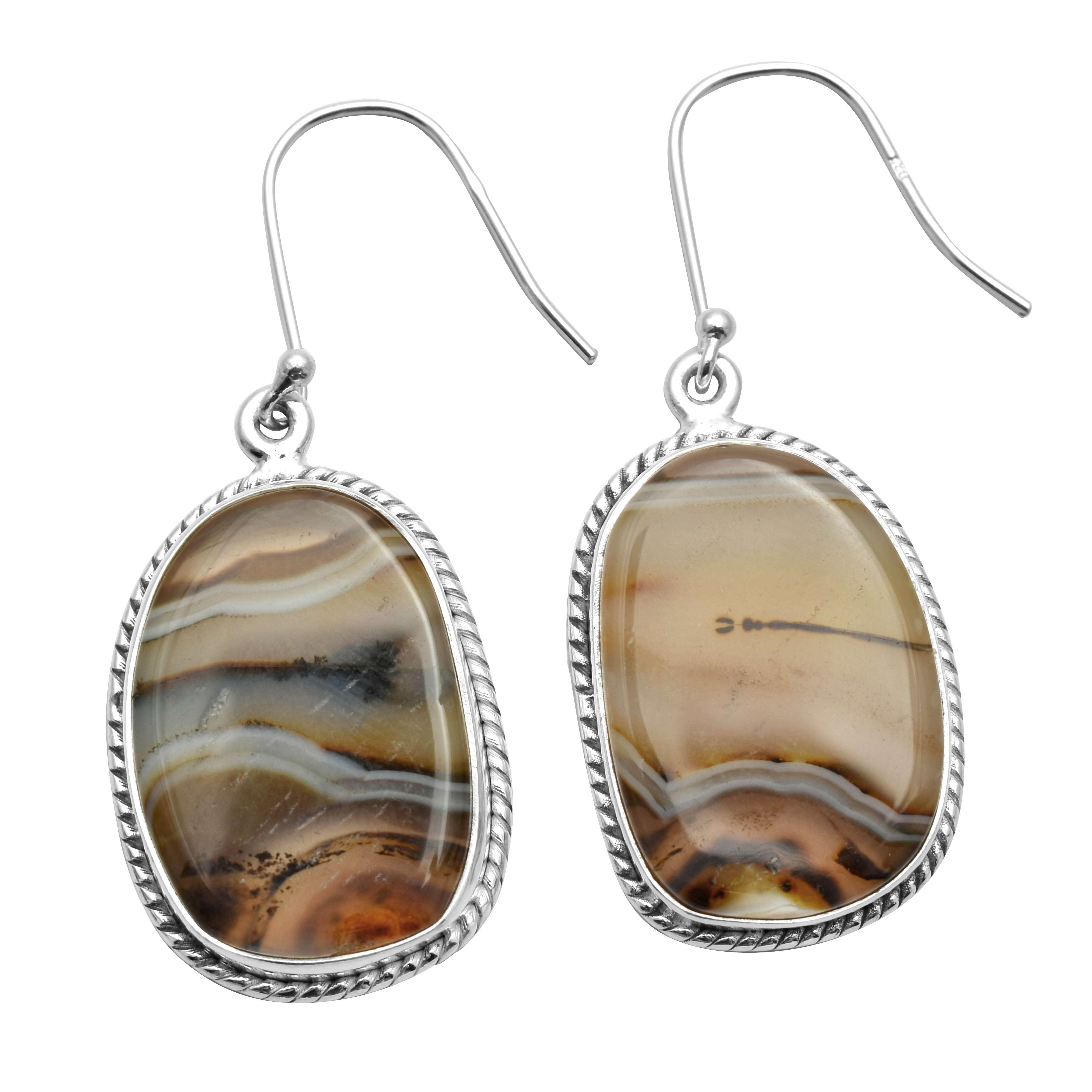 Montana Agate Gemstone Earrings Solid 925 Sterling Silver Handmade Earrings Jewelry Gift For Women And Girls E-3347
Montana Agate Gemstone Earrings Solid 925 Sterling Silver Handmade Earrings Jewelry Gift For Women And Girls E-3347