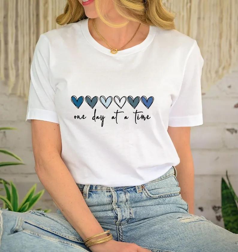 One Day At A Time Shirt Cute Hearts Shirt Mental Health Shirt for Harajuku Sleeve Casual Clothing Street Tees Aesthetic Clothes 4XL
One Day At A Time Shirt Cute Hearts Shirt Mental Health Shirt for Harajuku Sleeve Casual Clothing Street Tees Aesthetic Clothes 4XL