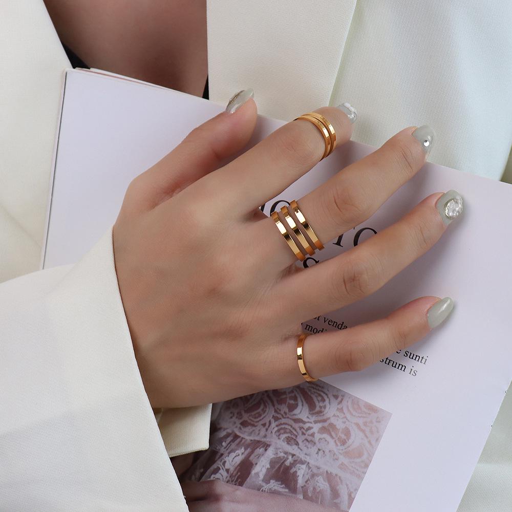 Elegant Multi-Layer European & American Titanium Steel 18K Gold Polished Index Finger Ring for Women
Elegant Multi-Layer European & American Titanium Steel 18K Gold Polished Index Finger Ring for Women