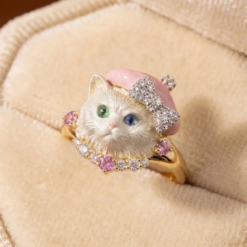 1PC cute kitten ring exquisite fun design brushed craftsmanship cute pet sweet girlfriend girlfriend gift ring woman Adjustable opening
1PC cute kitten ring exquisite fun design brushed craftsmanship cute pet sweet girlfriend girlfriend gift ring woman Adjustable opening
