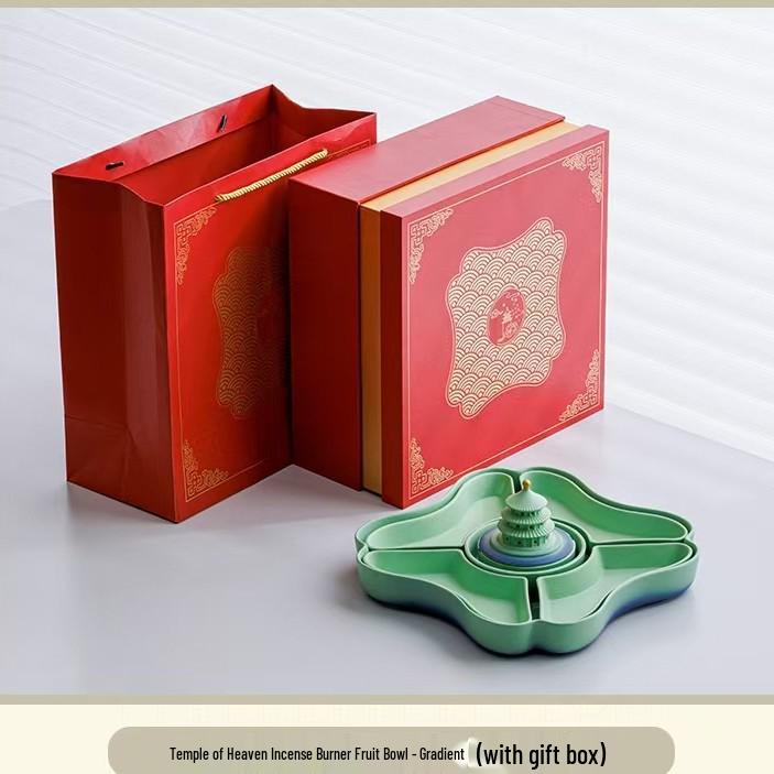 Forbidden City Ceramic Fruit Bowl Set: Chinese Style Compartmented Snack Plate with Incense Burner - Ideal for Tea, Dried Fruit, and Business Gifts.
Forbidden City Ceramic Fruit Bowl Set: Chinese Style Compartmented Snack Plate with Incense Burner - Ideal for Tea, Dried Fruit, and Business Gifts.