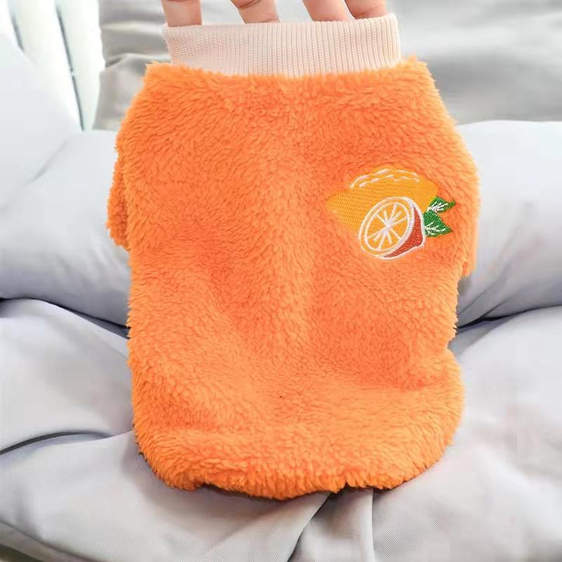 New Pet Clothes for Autumn and Winter Dog Clothes Fruit Embroidered Double Sided Plush Warm Clothes S
New Pet Clothes for Autumn and Winter Dog Clothes Fruit Embroidered Double Sided Plush Warm Clothes S
