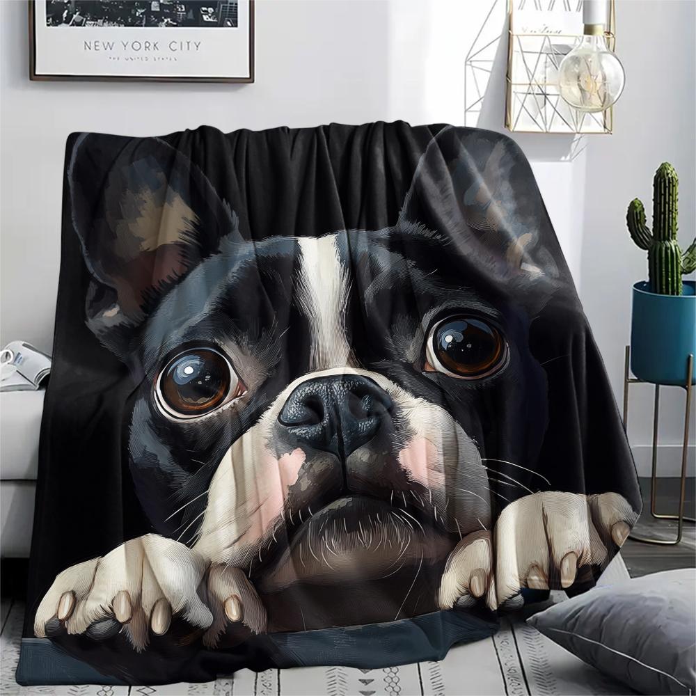 Black Boston Terrier pattern Flannel Blanket, High quality Comfortable for All Seasons, Home Decor, Warmth and Comfort, Perfect for Gifts. 80cm x 120cm
Black Boston Terrier pattern Flannel Blanket, High quality Comfortable for All Seasons, Home Decor, Warmth and Comfort, Perfect for Gifts. 80cm x 120cm