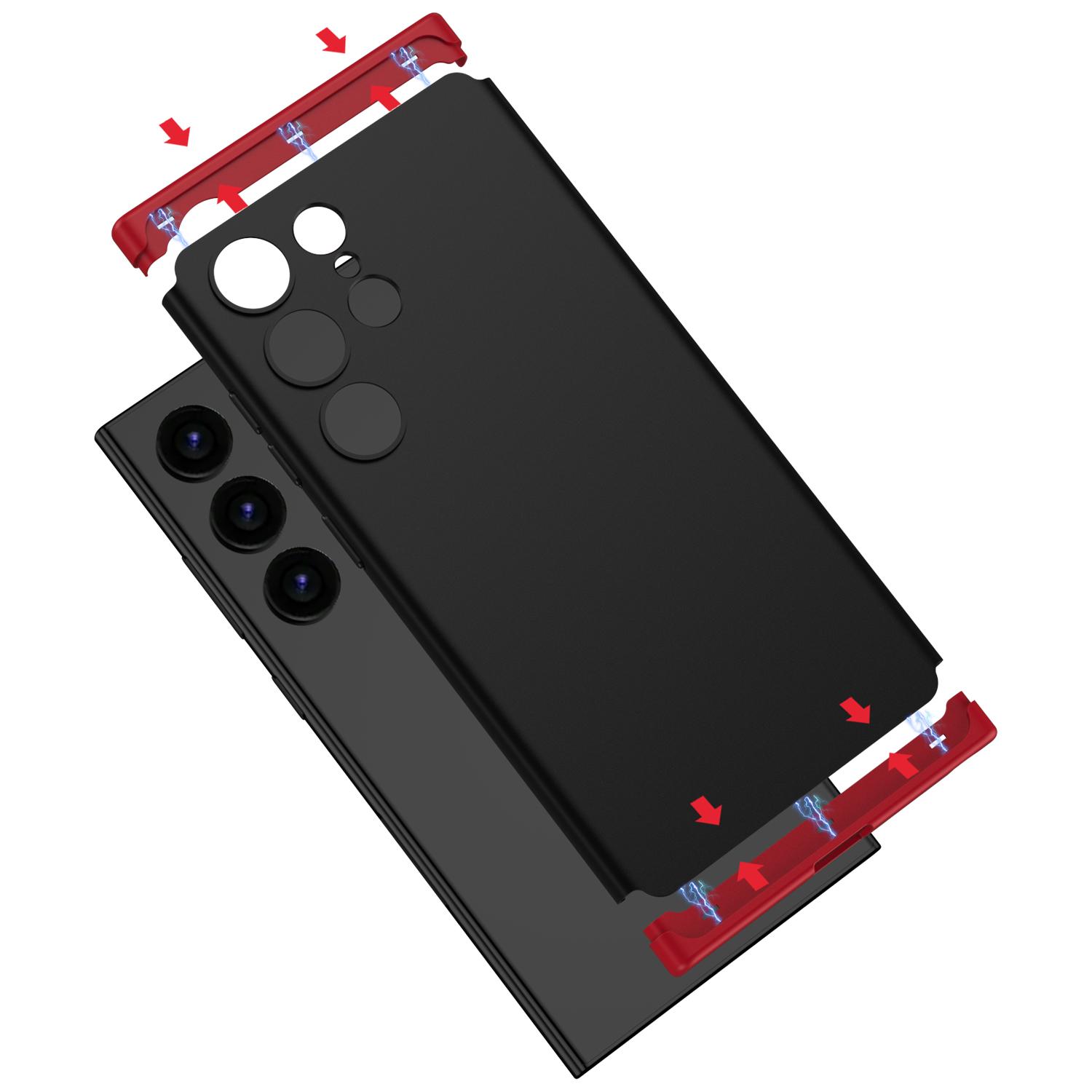For Samsung Galaxy S24 Ultra Case 3-Piece Matte Surface Hard PC Shell Phone Cover Black/Red
For Samsung Galaxy S24 Ultra Case 3-Piece Matte Surface Hard PC Shell Phone Cover Black/Red
