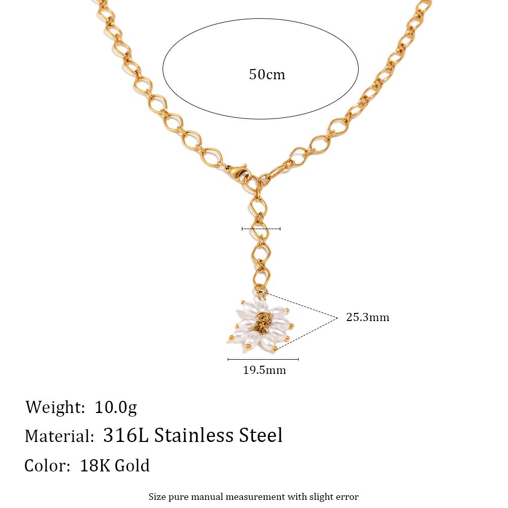 MamacitaSlay 316L Stainless Steel Pearl Flower Necklace 18K Gold Plated Waterproof Neck Jewelry For Women Everyday Wear Gift 50cm золотой
MamacitaSlay 316L Stainless Steel Pearl Flower Necklace 18K Gold Plated Waterproof Neck Jewelry For Women Everyday Wear Gift 50cm золотой