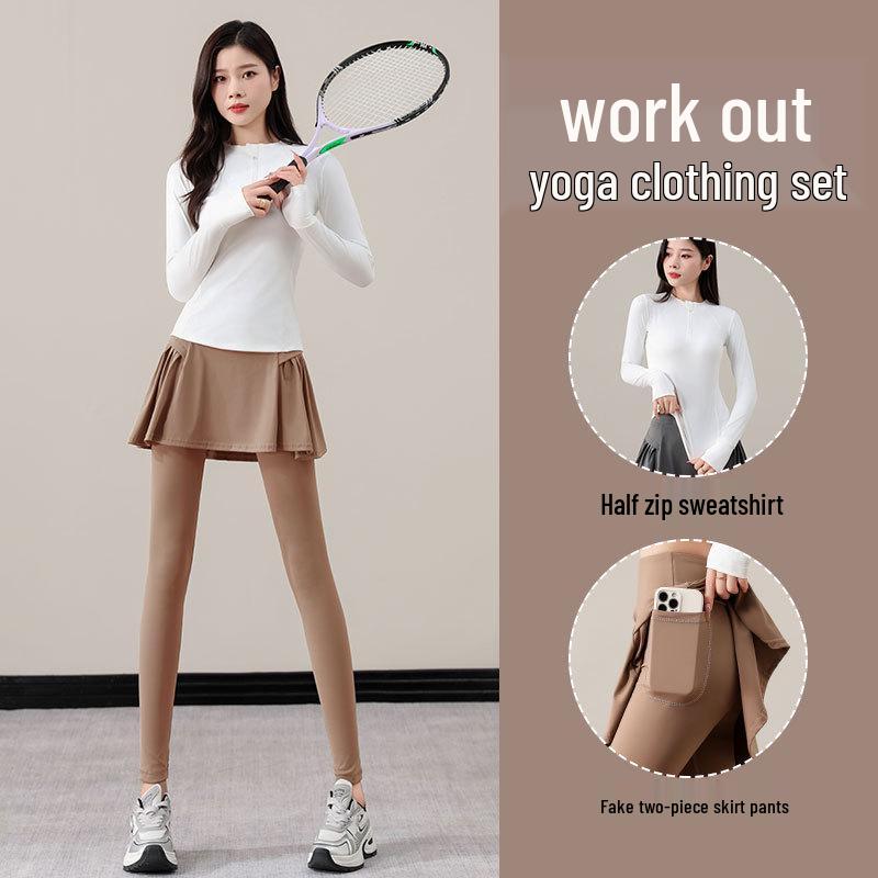 Women s Autumn Activewear Set: Long Sleeve Yoga Top & Tennis Skirt Pants Two-Piece Fitness Outfit M
Women s Autumn Activewear Set: Long Sleeve Yoga Top & Tennis Skirt Pants Two-Piece Fitness Outfit M