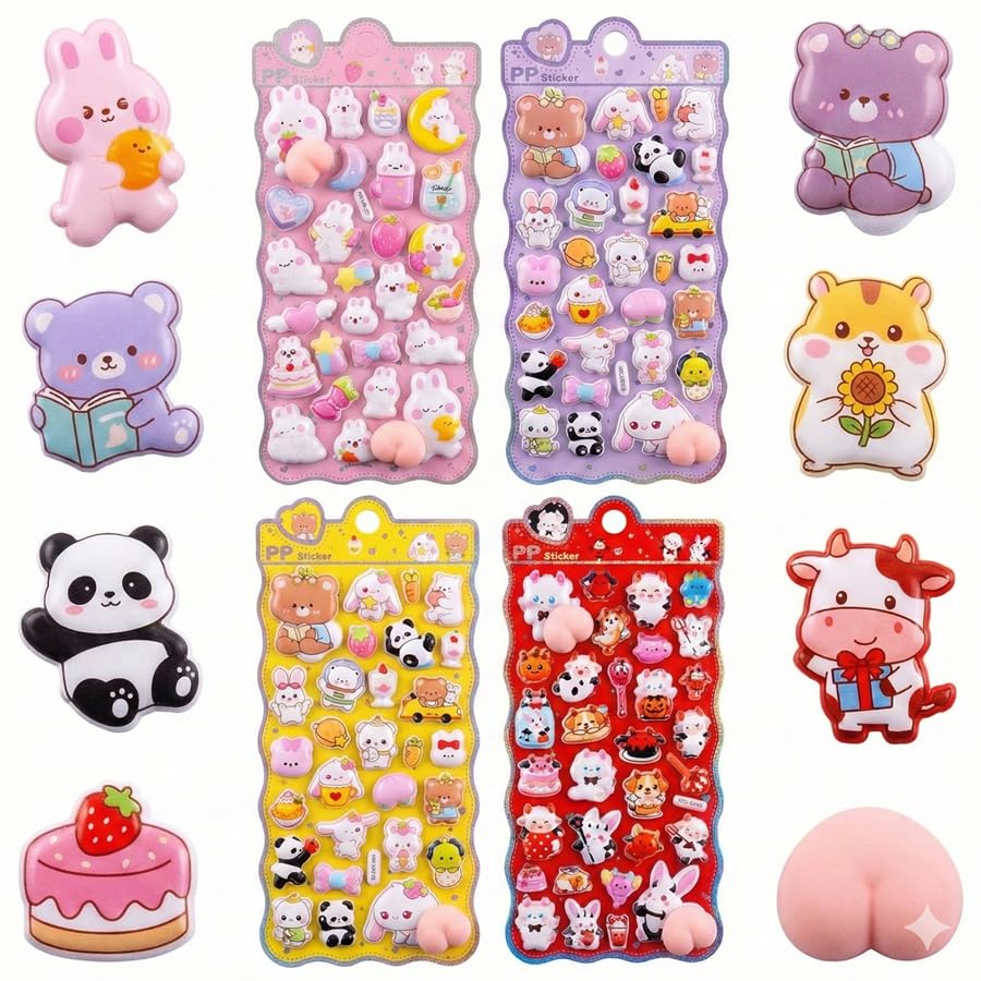 Being Glow-in-the-Dark 4-Piece Puffy Sticker Set No Duplicates Character Style Marshmallow Feel Squeeze Style Sticker Book Decoration
Being Glow-in-the-Dark 4-Piece Puffy Sticker Set No Duplicates Character Style Marshmallow Feel Squeeze Style Sticker Book Decoration