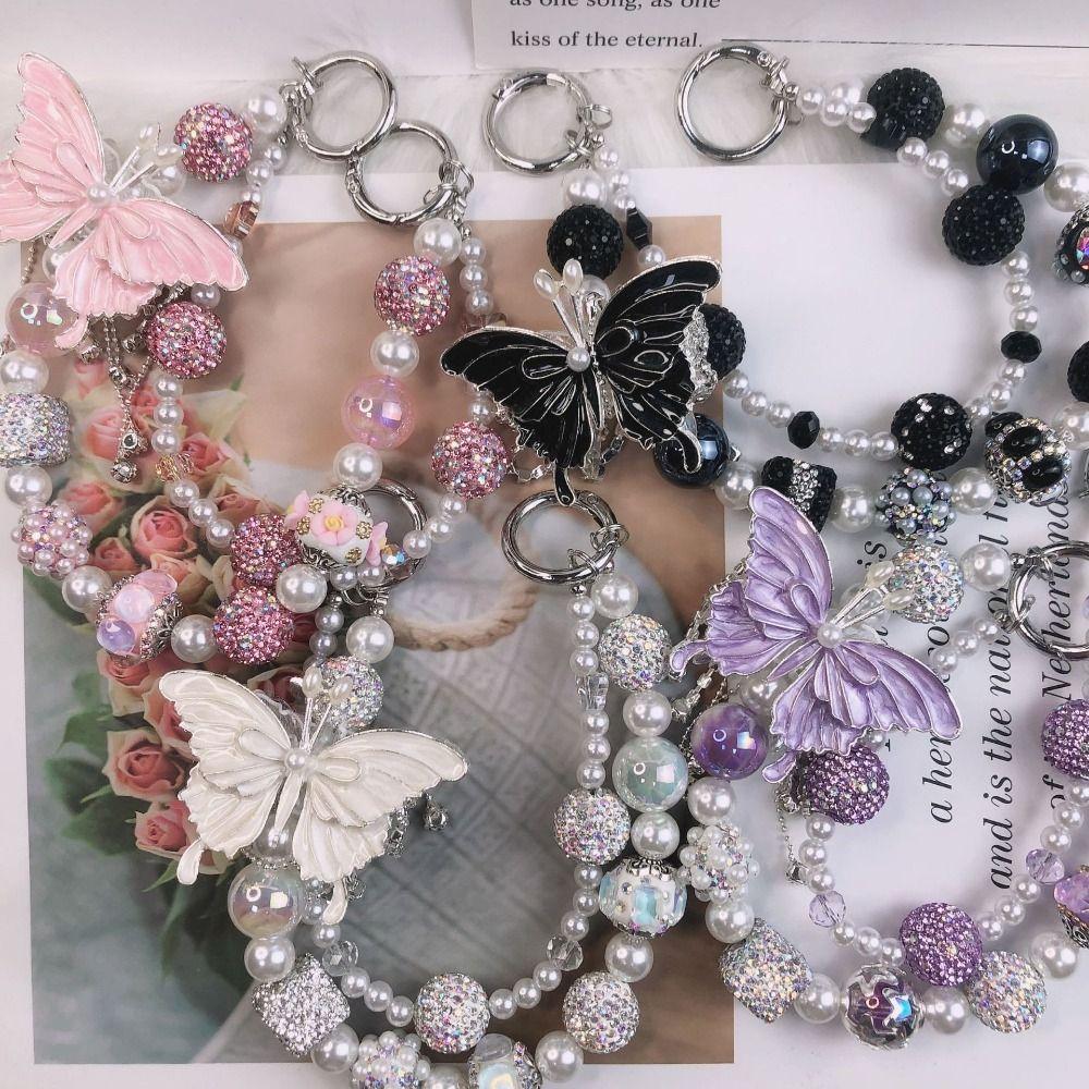 Glitter Rhinestone Phone Chain Pearl Beads Bag Pendant Exquisite Butterfly Key Chain Key Chain
Glitter Rhinestone Phone Chain Pearl Beads Bag Pendant Exquisite Butterfly Key Chain Key Chain