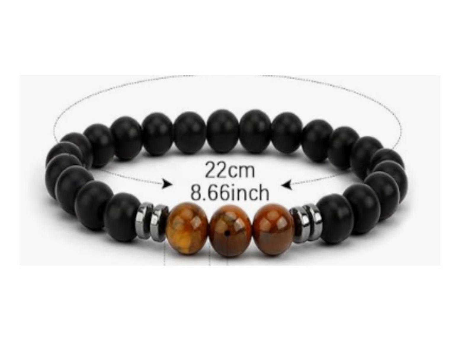Black Stone Tiger Eye & Map Stone Beaded Magnet Bracelet
Black Stone Tiger Eye & Map Stone Beaded Magnet Bracelet