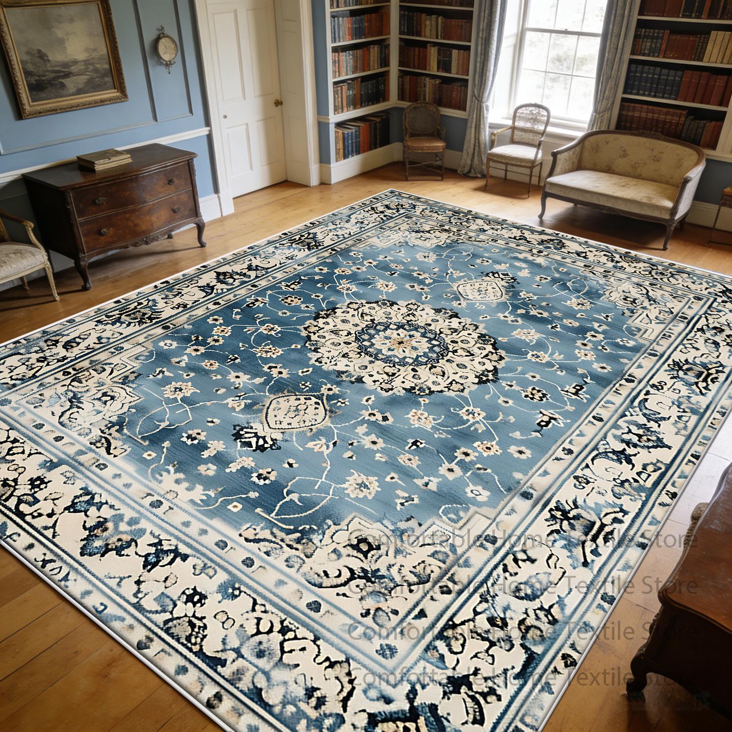 Blue Retro Persian Large Living Room Carpet Decoration Balcony Easy Clean Fluffy Rug Non-slip Short Velvet Coffee Tables Mats 60x90cm
Blue Retro Persian Large Living Room Carpet Decoration Balcony Easy Clean Fluffy Rug Non-slip Short Velvet Coffee Tables Mats 60x90cm