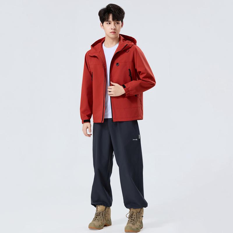 2025 Весенняя Уличная Модная Ветровка с Капюшоном для Пар - Стильная Куртка для Пеших Прогулок и Альпинизма M