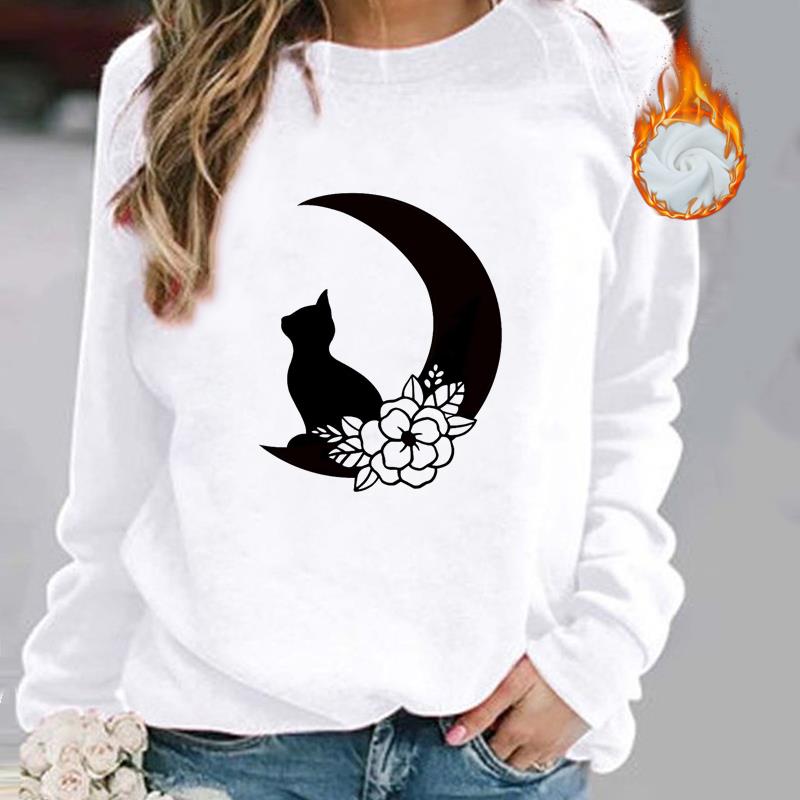 (Азиатский размер) Moon Cute Cat 90 s Женская флисовая плотная одежда с принтом Осень-осень-зима Леди Весна Модные повседневные пуловеры свитшоты с графикой
(Азиатский размер) Moon Cute Cat 90 s Женская флисовая плотная одежда с принтом Осень-осень-зима Леди Весна Модные повседневные пуловеры свитшоты с графикой