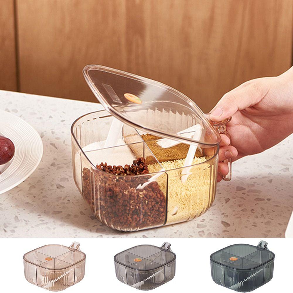 Press Type 4 Grids Seasoning Box Plastic Spice Organizer Multi Compartment Seasoning Jar Home серый
Press Type 4 Grids Seasoning Box Plastic Spice Organizer Multi Compartment Seasoning Jar Home серый