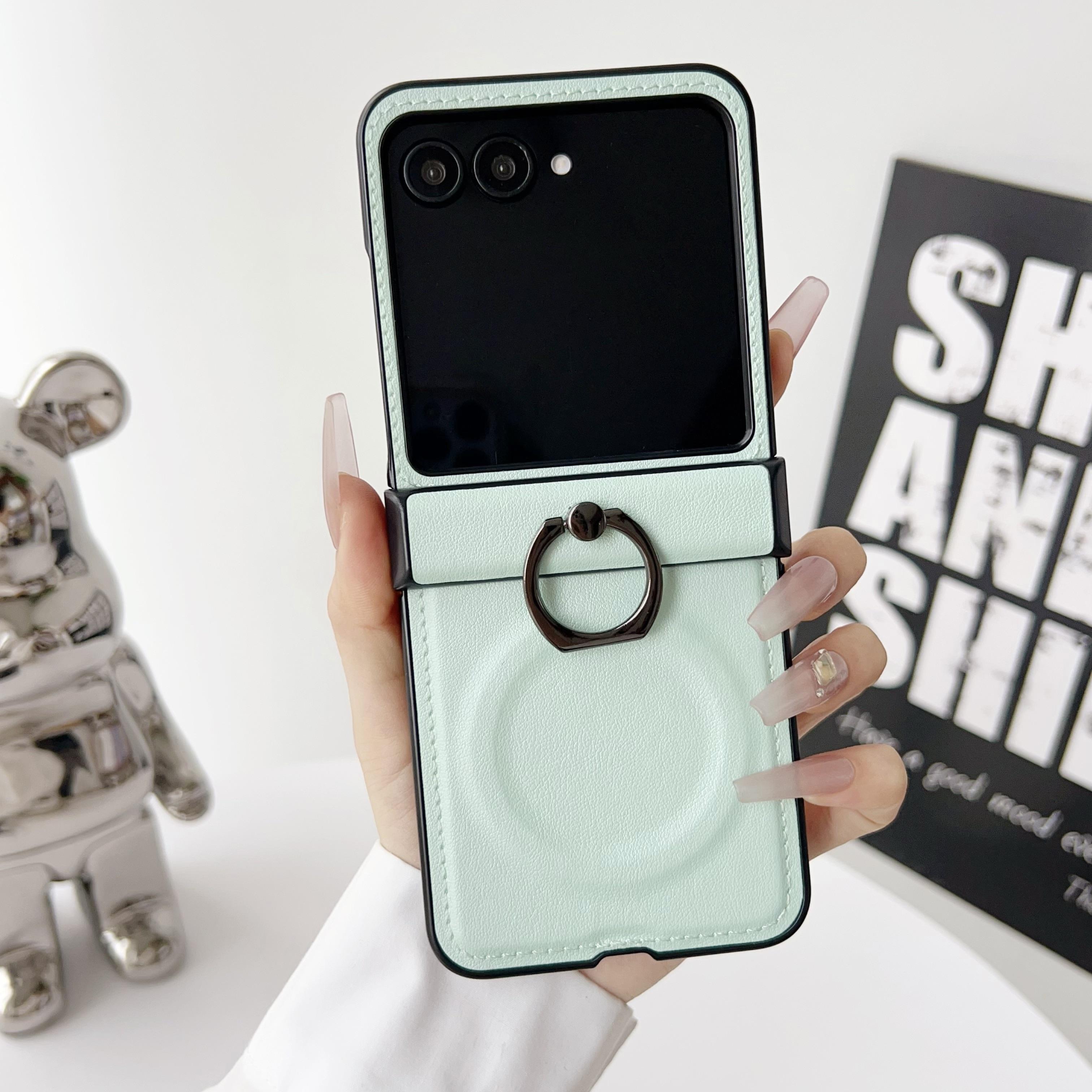 Classic Leather Metal Ring Stand Magnetic For Magsafe Case For Samsung Z Flip 6 5 4 3 5G Finger Buckle Bracket Shockproof Cover Galaxy Z Flip5
Classic Leather Metal Ring Stand Magnetic For Magsafe Case For Samsung Z Flip 6 5 4 3 5G Finger Buckle Bracket Shockproof Cover Galaxy Z Flip5