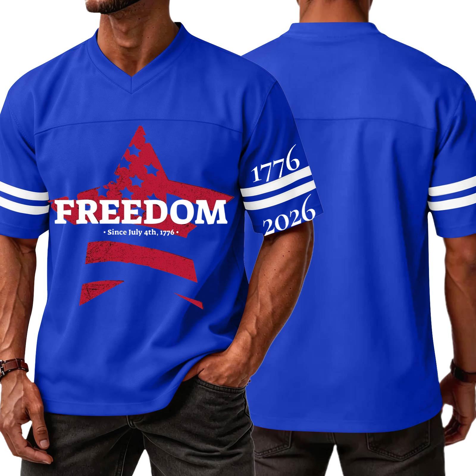 Men s Casual V Neck Short Sleeve Sports Jersey Top with Independence Day Lettering Graphic Print Freedom Since July 4th Patriotic Design XXXL синій
Men s Casual V Neck Short Sleeve Sports Jersey Top with Independence Day Lettering Graphic Print Freedom Since July 4th Patriotic Design XXXL синій