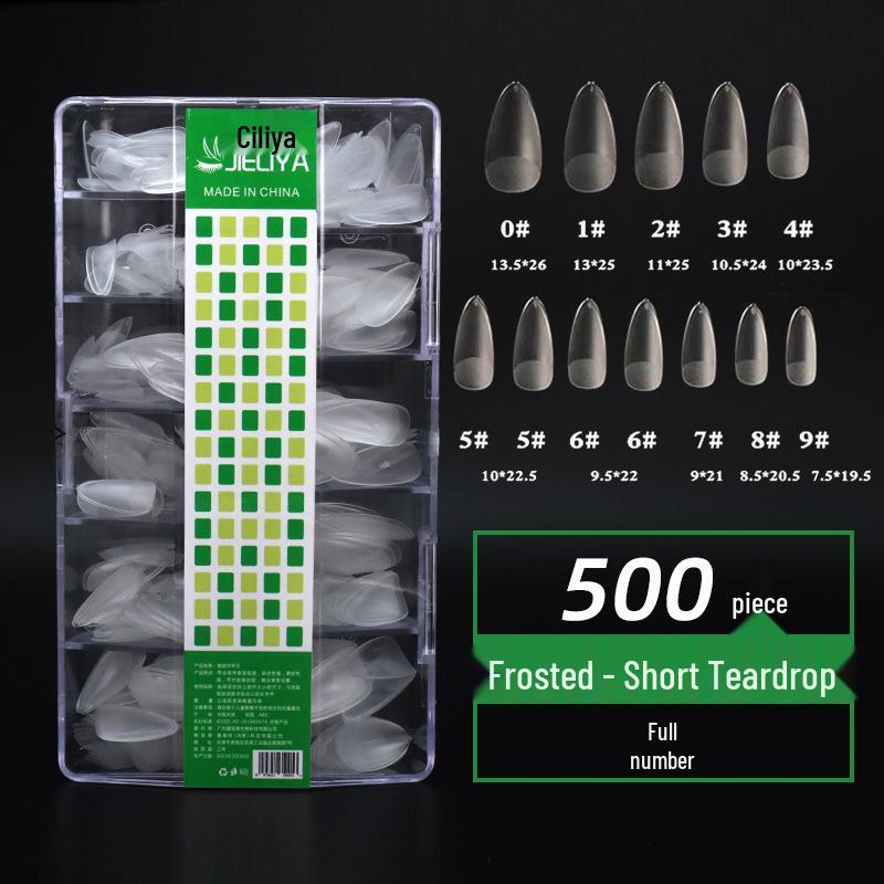 Jieliya Pre-Etched Frosted Nail Tips - Clear Short Extensions, Full/Half Cover
Jieliya Pre-Etched Frosted Nail Tips - Clear Short Extensions, Full/Half Cover