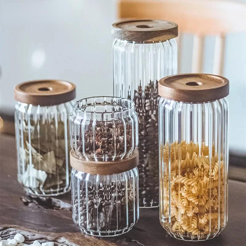 Glass Storage Jar With Acacia Wooden Cover Kitchen Snacks Tea Coffee Bean High Capacity High borosilicate Sealed Storage Bottles
Glass Storage Jar With Acacia Wooden Cover Kitchen Snacks Tea Coffee Bean High Capacity High borosilicate Sealed Storage Bottles