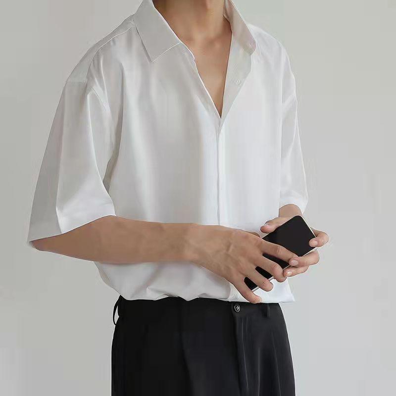 Silk Drooping Free Solid Color Versatile Shirt Dk Men s Trendy Handsome High-end Hong Kong Style Short-sleeved Handsome Shirt M
Silk Drooping Free Solid Color Versatile Shirt Dk Men s Trendy Handsome High-end Hong Kong Style Short-sleeved Handsome Shirt M