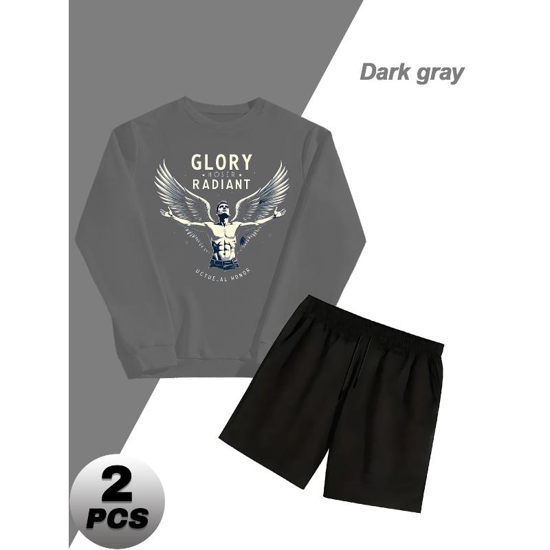 Crew Neck Sweatshirt Polyester 2 Piece Set with Relaxed Fit Shorts Gym Casual Wear XXL сірий
Crew Neck Sweatshirt Polyester 2 Piece Set with Relaxed Fit Shorts Gym Casual Wear XXL сірий