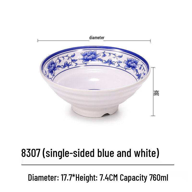 Melamine Blue & White Porcelain Noodle Bowl
Melamine Blue & White Porcelain Noodle Bowl