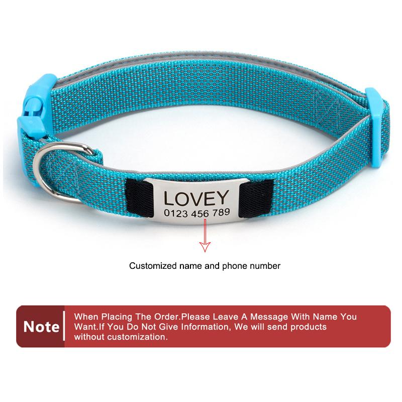 Personalized Dog Collar with Removable Engraved Tag Nylon Reflective Strap Solid Metal D-Ring Color Adjustable Buckle Pet collar XS(old) небо синє кольору
Personalized Dog Collar with Removable Engraved Tag Nylon Reflective Strap Solid Metal D-Ring Color Adjustable Buckle Pet collar XS(old) небо синє кольору