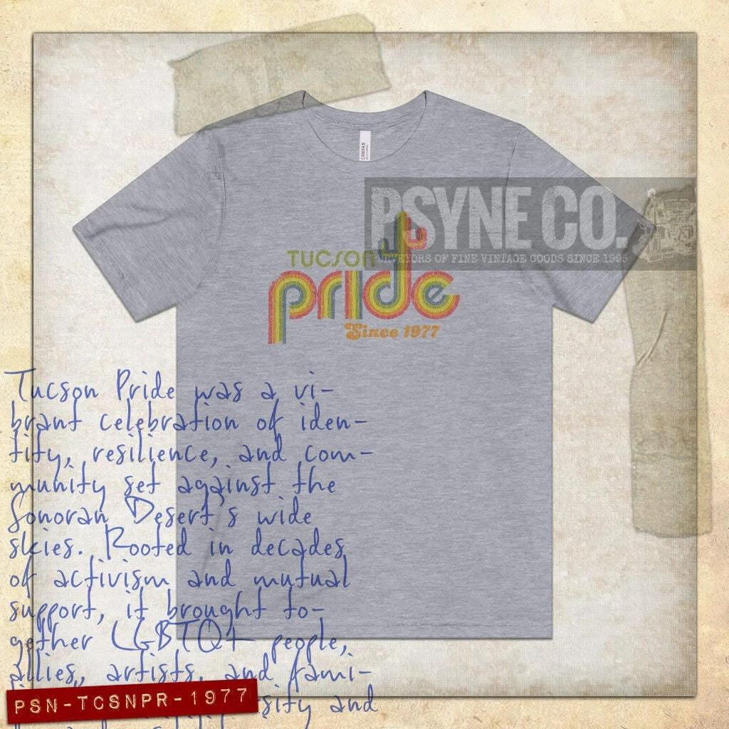 Tucson Pride 1977 Vintage Men s T shirt L
Tucson Pride 1977 Vintage Men s T shirt L