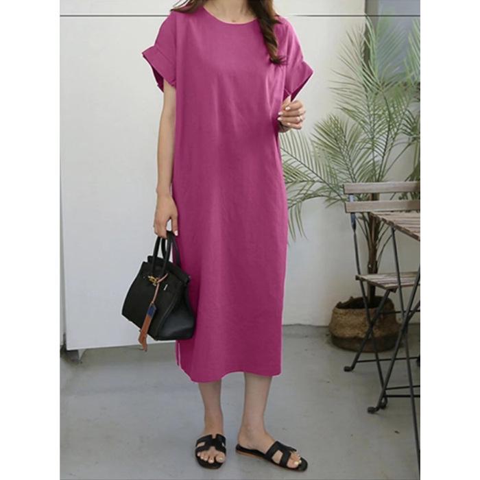2024 Women s Casual Solid Color Round Neck Short Sleeve Split Long Dress XL
2024 Women s Casual Solid Color Round Neck Short Sleeve Split Long Dress XL