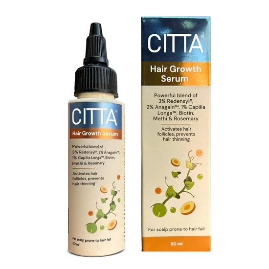 CITTA Hair Growth Serum | Boosts Hair Growth, Activates Follicles & Prevents Thinning | Biotin, Rosemary & Fenugreek Oil | 50ml
CITTA Hair Growth Serum | Boosts Hair Growth, Activates Follicles & Prevents Thinning | Biotin, Rosemary & Fenugreek Oil | 50ml